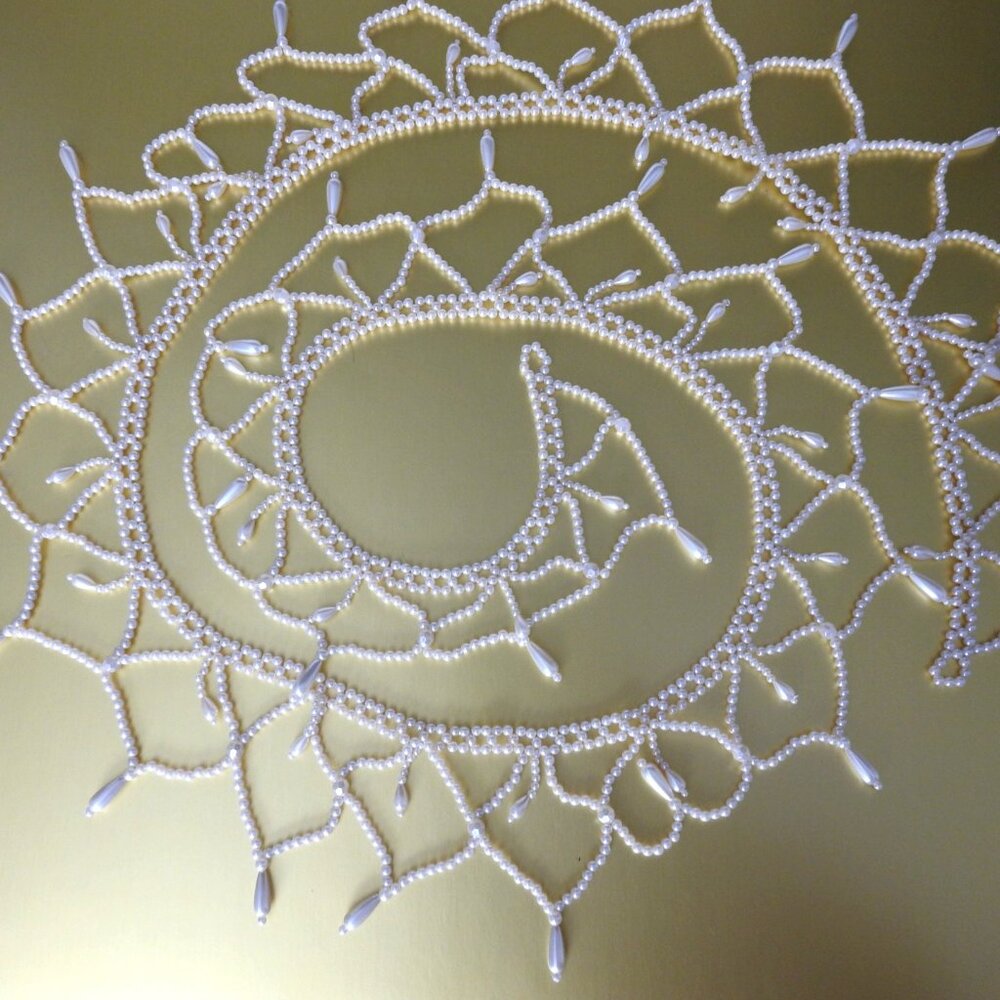 Faux Pearls Beaded Christmas Tree Garland 6 ft The House of Louis Nichole